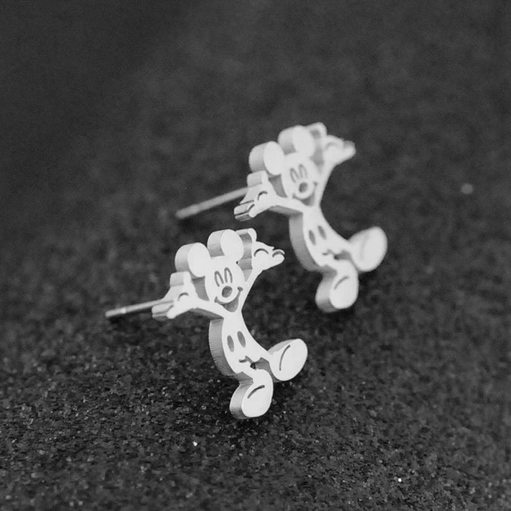 3/$30 Silver Mickey Mouse Stud Earrings - Picture 3 of 4